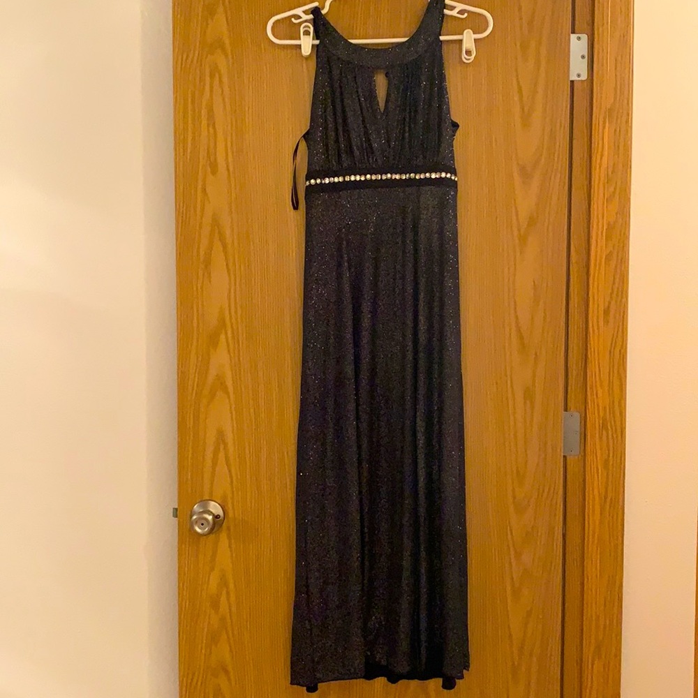 Elegant shimmery navy blue dress